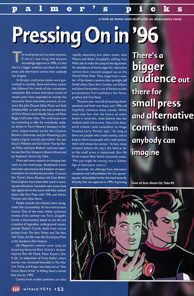 palmer's picks from wizard 53, including wizard 1996 preview